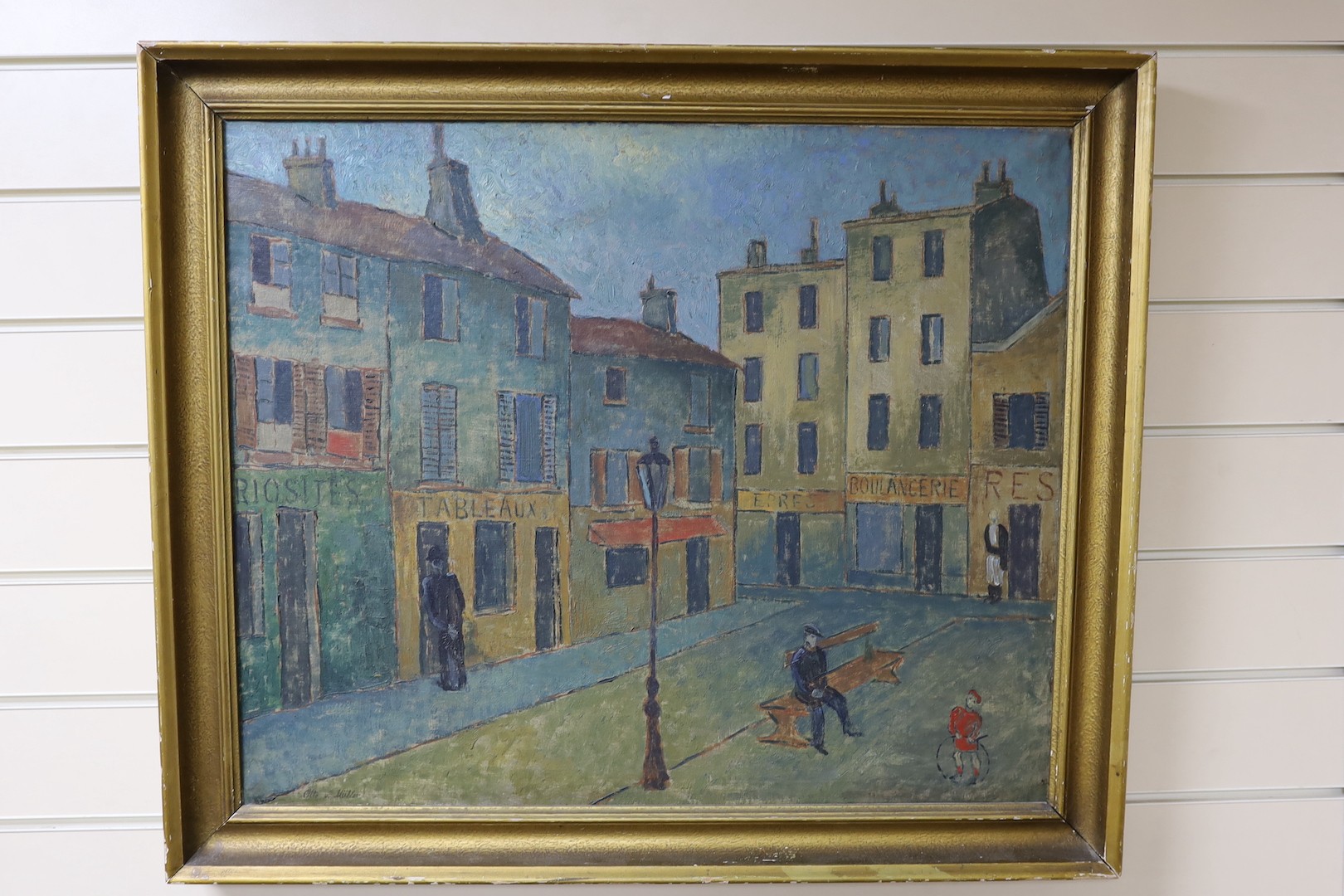 Otto Von Muller, oil on canvas, French street scene, signed, 53 x 64cm